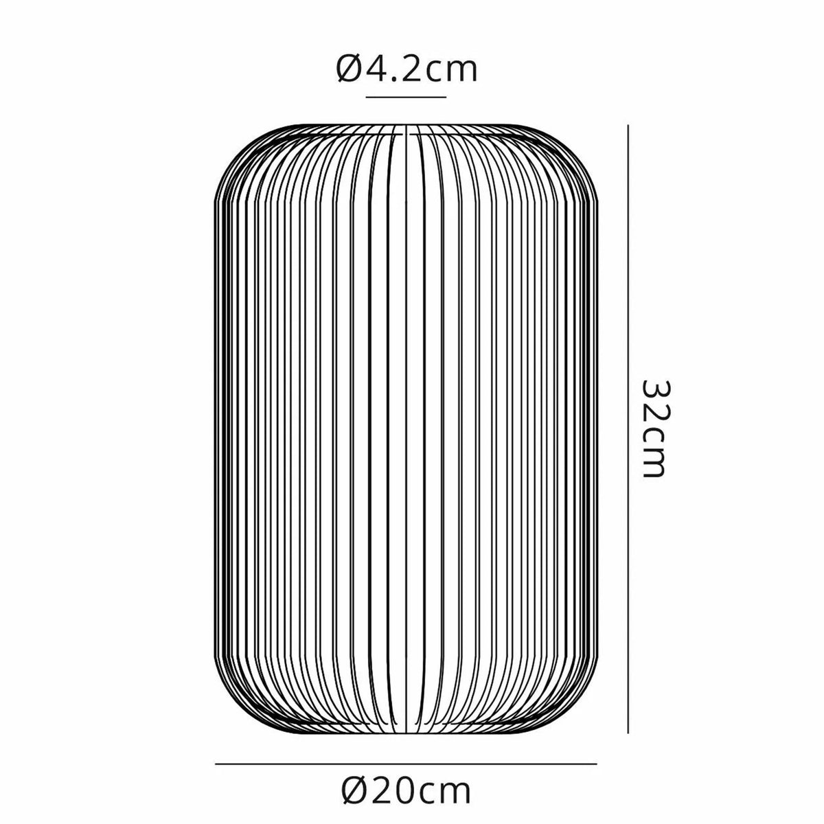 Atherington 200mm Cylinder Ribbed Shade in Champagne