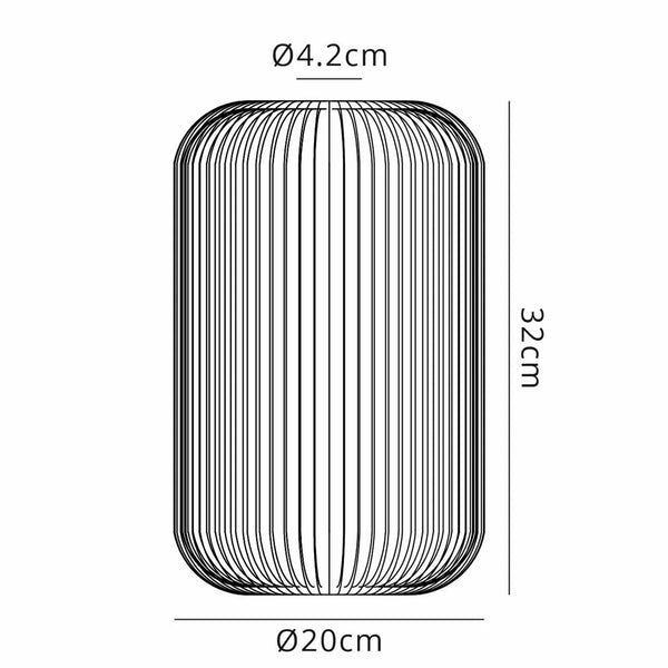Atherington 200mm Cylinder Ribbed Shade in Champagne