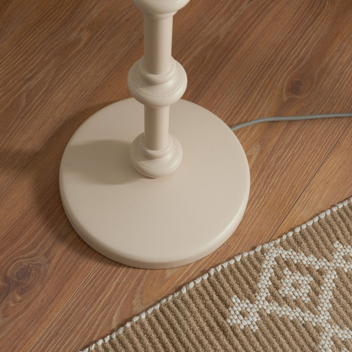 Carnaby Floor Lamp Base in Satin Almond White Paint Finish
