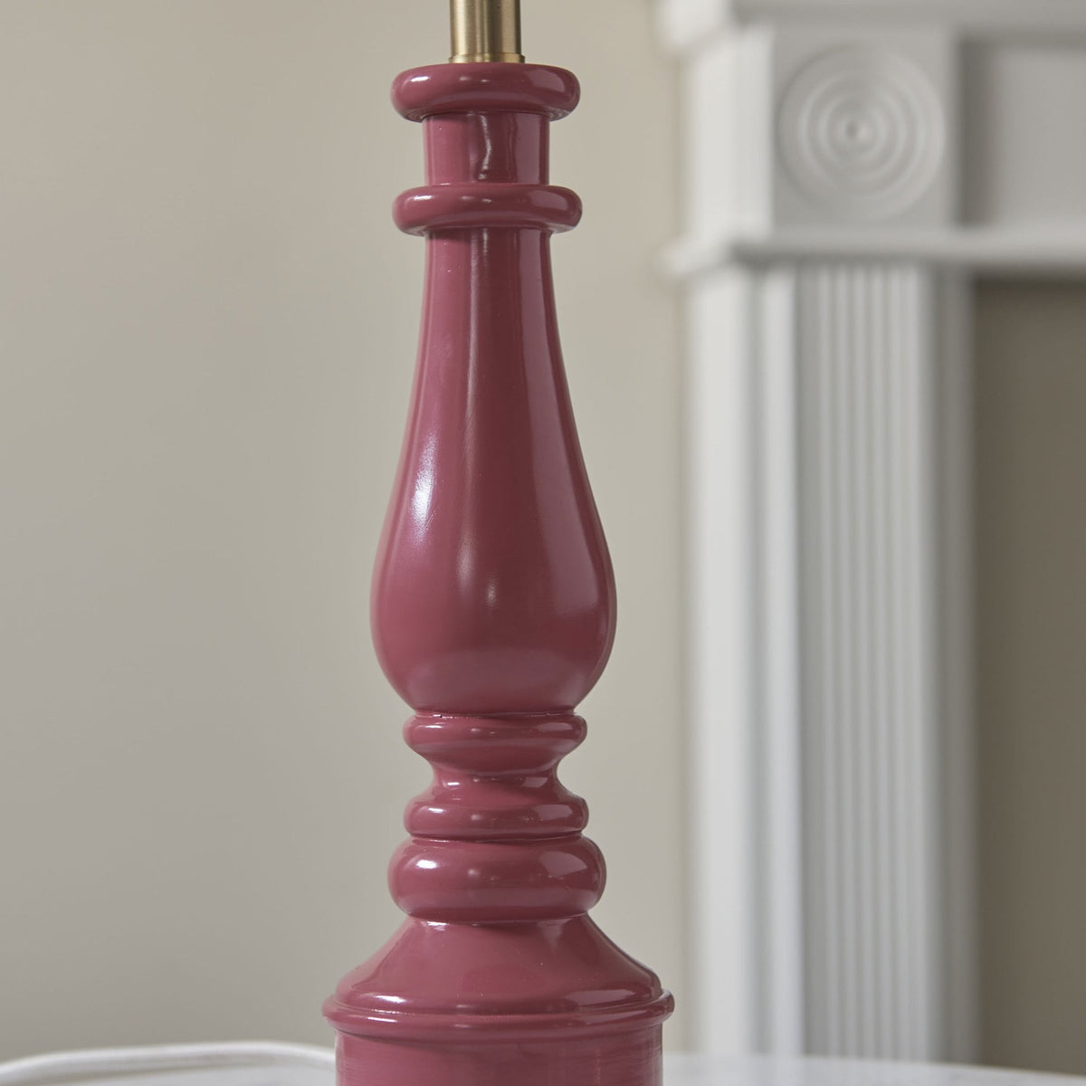 Myrtle Table Lamp Base in Gloss Pink Clay Finish