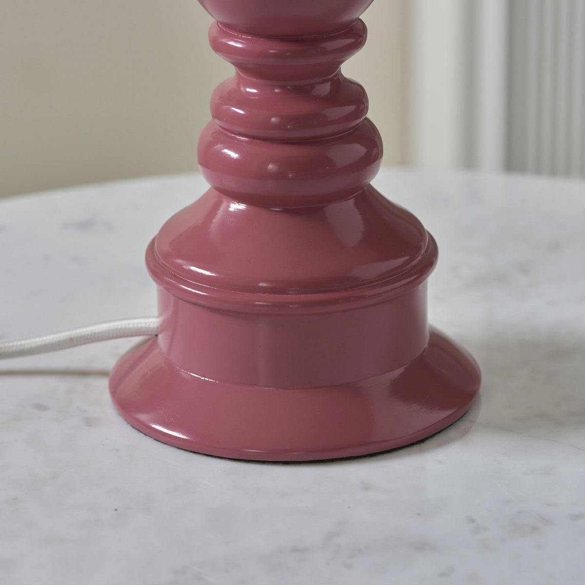 Myrtle Table Lamp Base in Gloss Pink Clay Finish