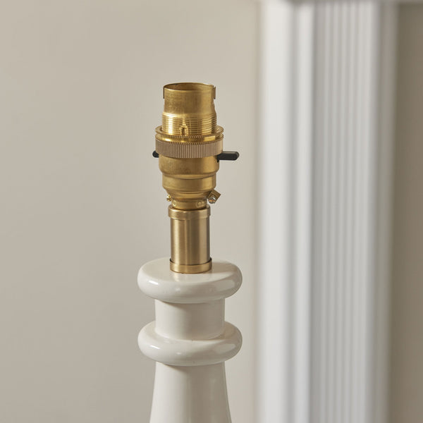 Myrtle Table Lamp Base in Gloss Almond White Finish