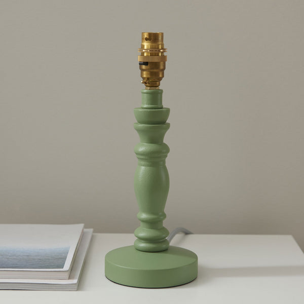 Bibury Table Lamp Base in Painted Satin Cotswold Green Finish