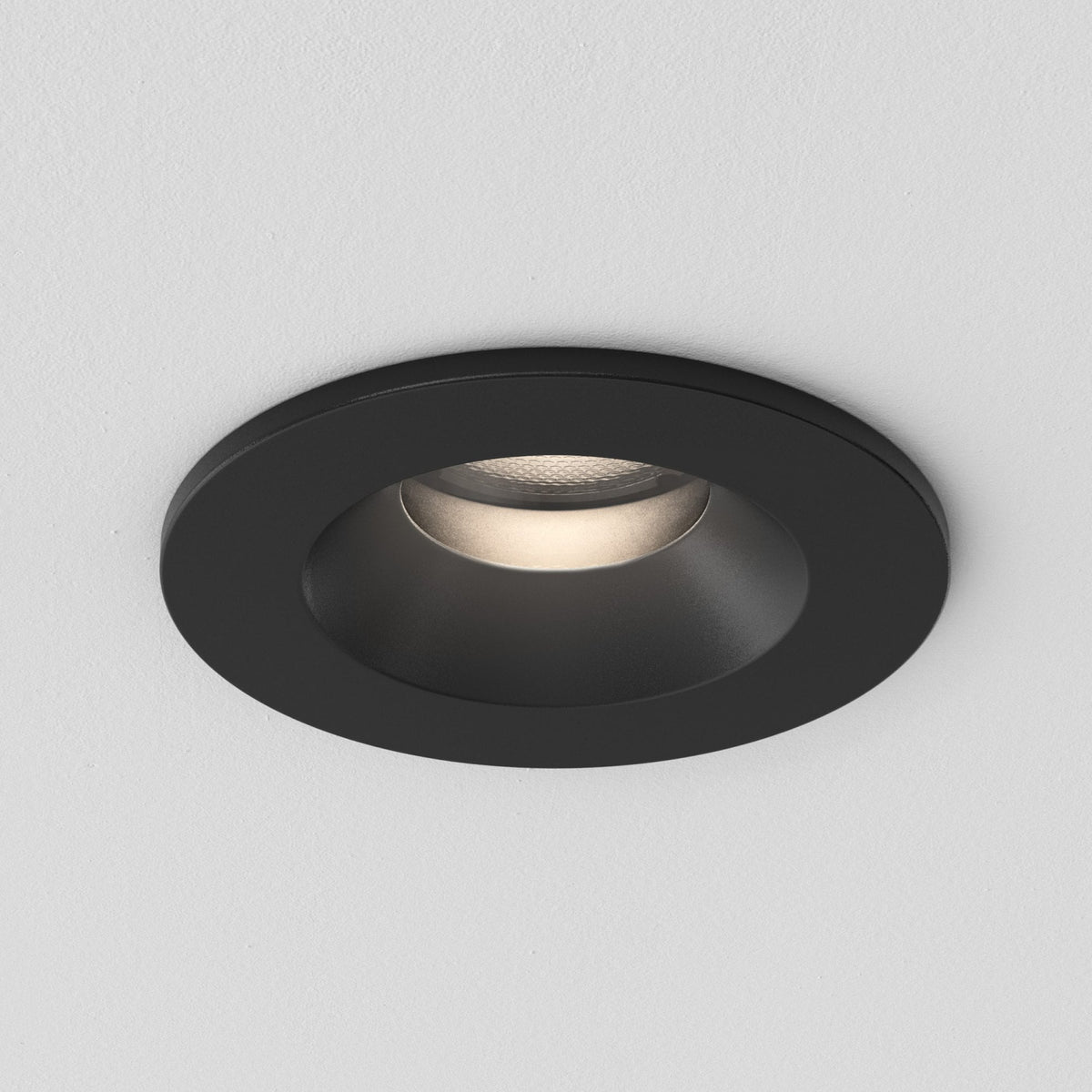 Kos Recessed IP65 Downlight In Textured Black