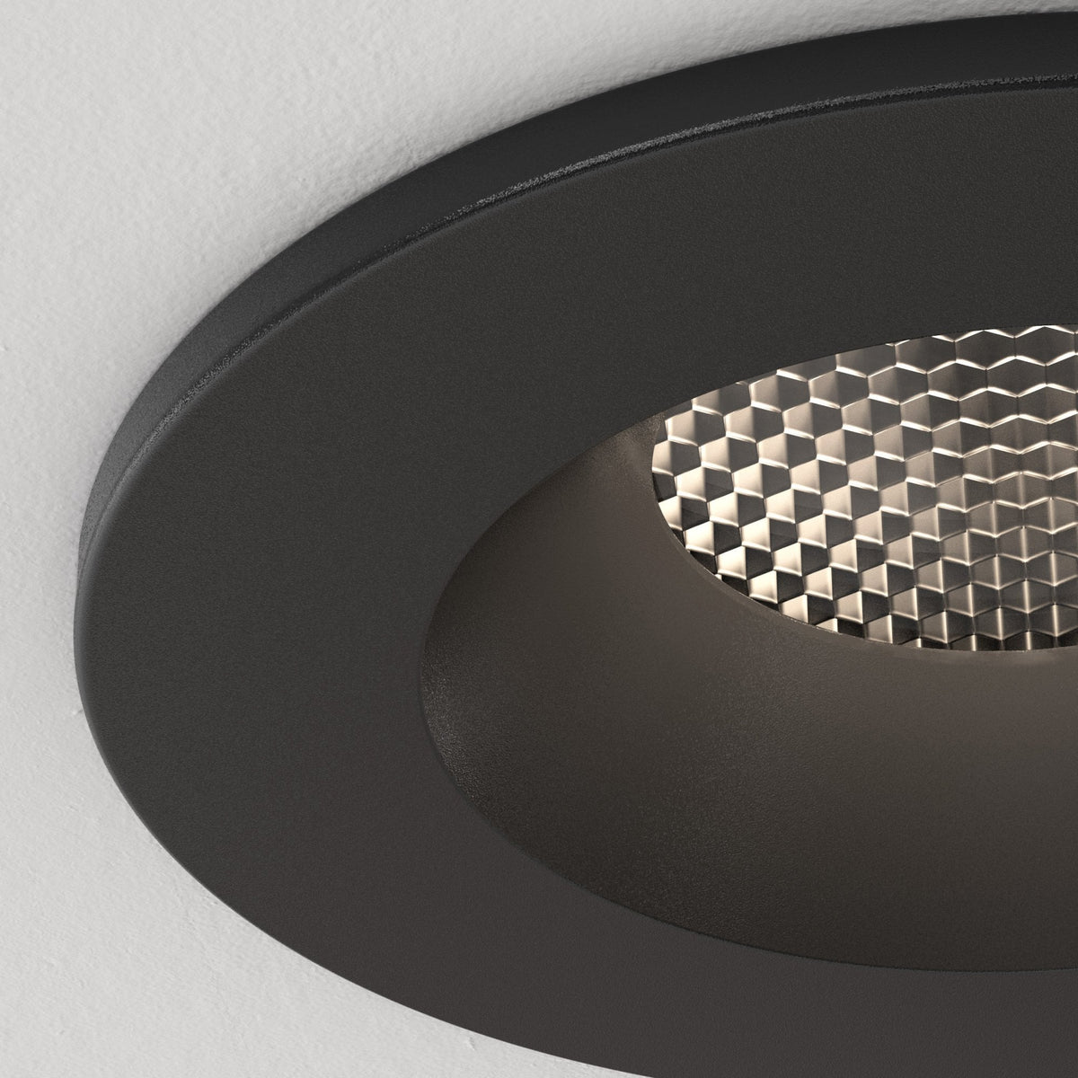 Kos Recessed IP65 Downlight In Textured Black
