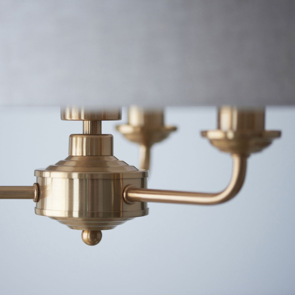 Highclere Three Light Pendant in Vintage Brass with Natural Shade