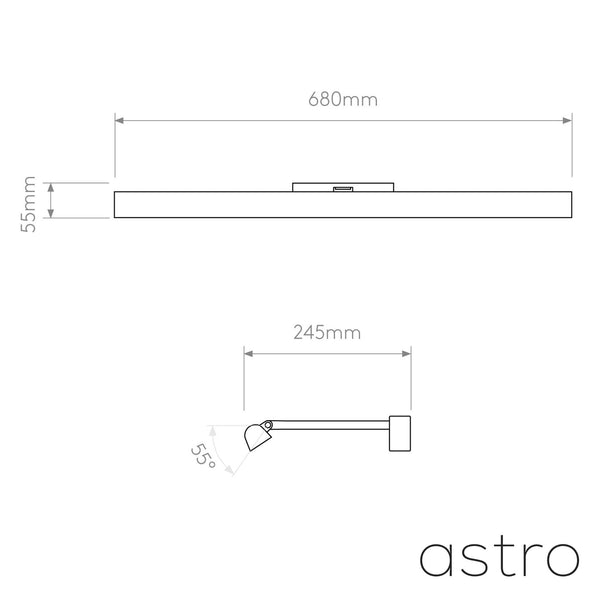 Renoir 680 LED Adjustable Picture Wall Light In Bronze