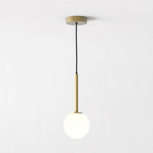 Tacoma IP44 Single Drop Pendant in Antique Brass