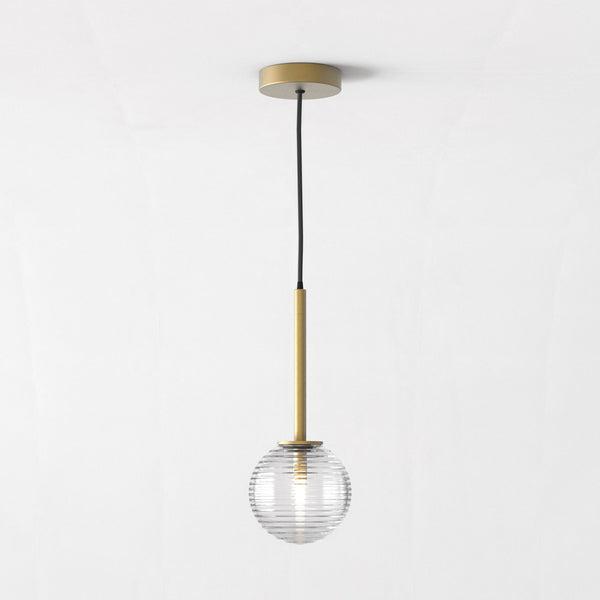 Tacoma IP44 Single Drop Pendant in Antique Brass