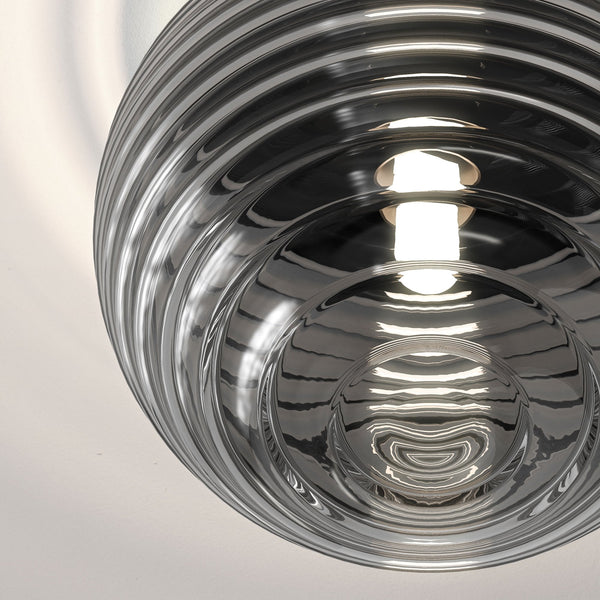 Tacoma Round Smoked Ribbed Glass