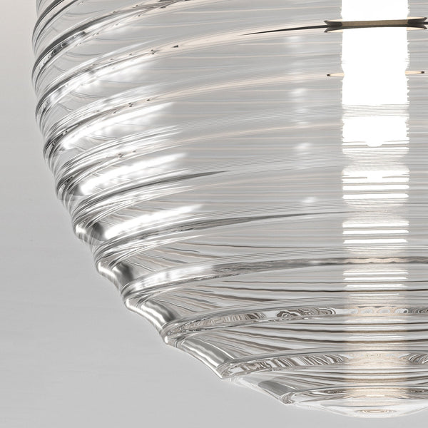 Tacoma Round Clear Ribbed Glass