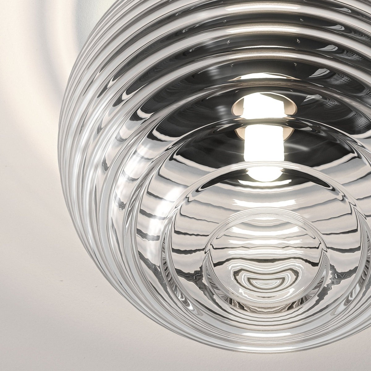 Tacoma Round Clear Ribbed Glass