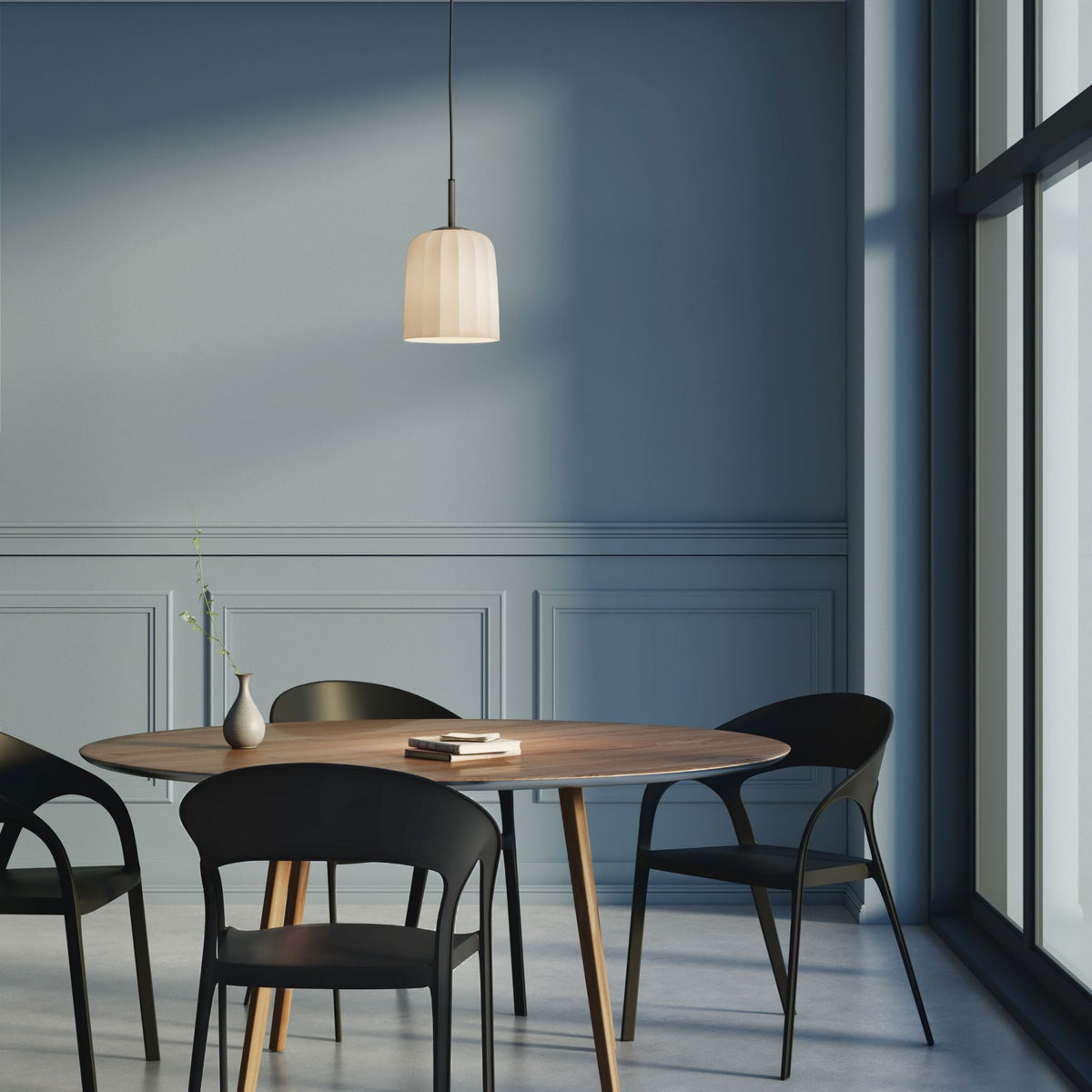 Veo 230 Single Drop Pendant in Bronze with Hand Blown Duplex Glass