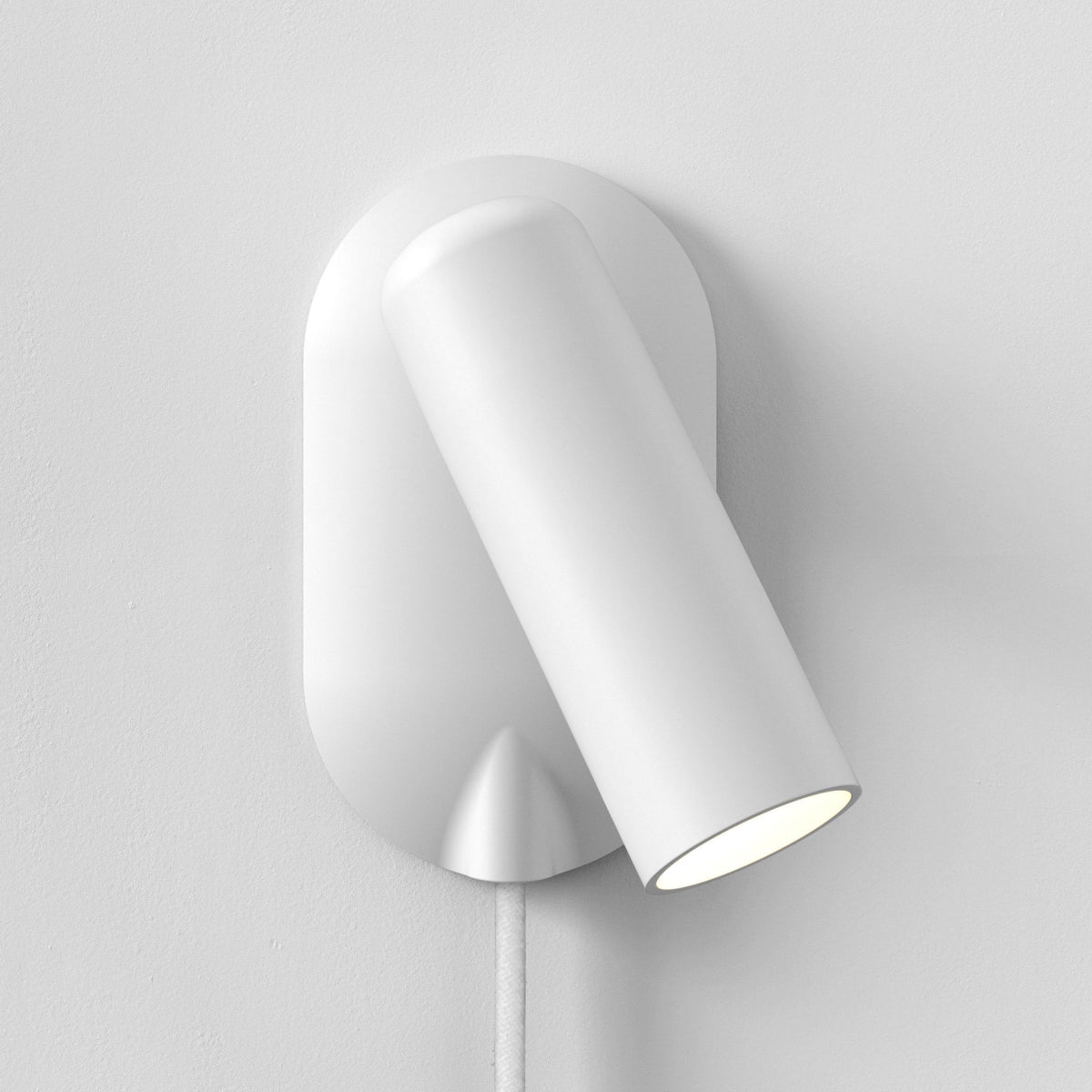 Gio Plug In Switched Spotlight Reading Wall Light in Matt White