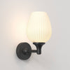 Liberty IP44 Wall Light in Matt Black with Opal Glass Shade