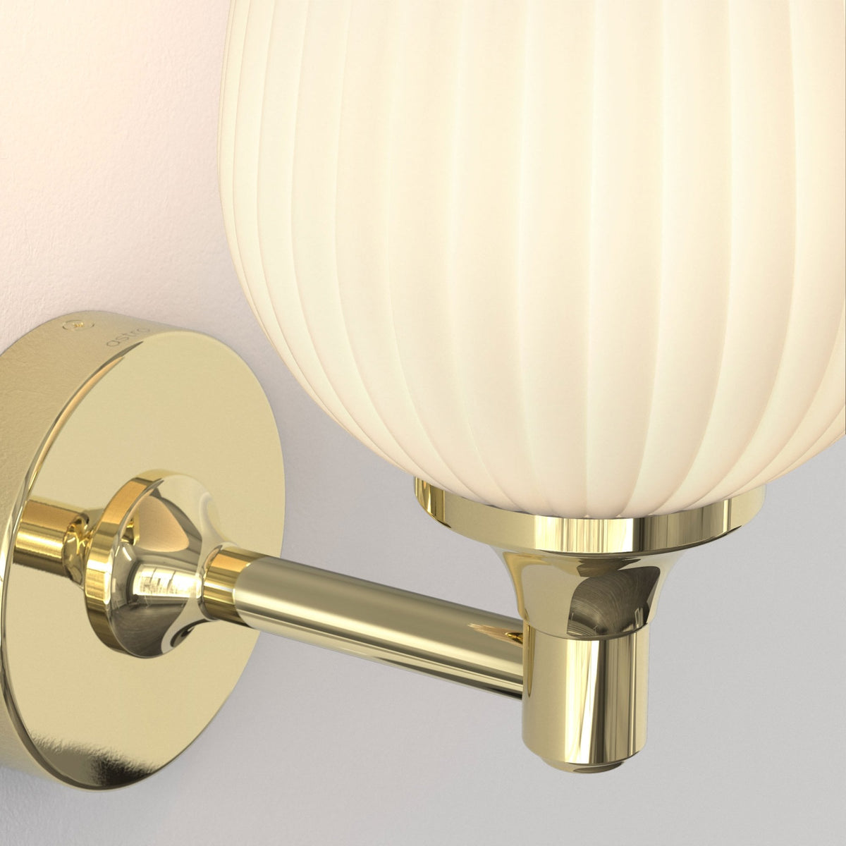Liberty IP44 Wall Light in Polished Brass with Opal Glass Shade