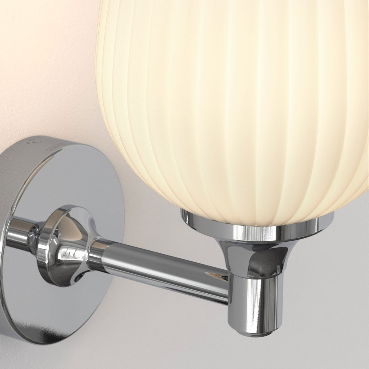 Liberty IP44 Wall Light in Polished Chrome with Opal Glass Shade