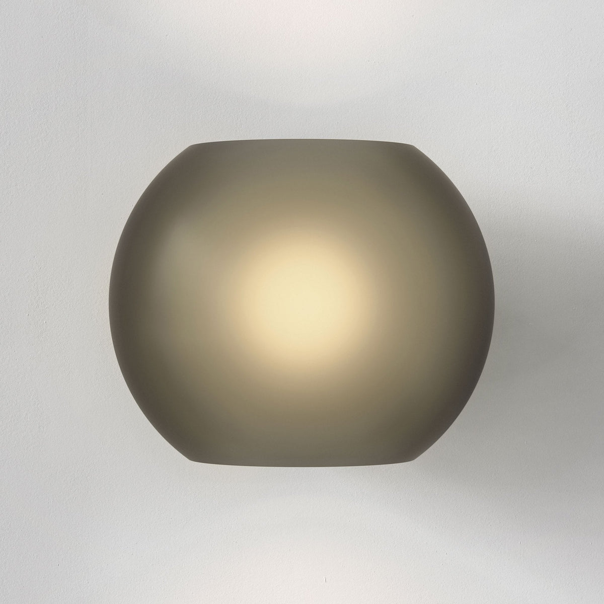 Luna Wall Light in Matt Black with Dark Smoke Frosted Acid Etched Glass