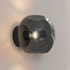 Luna Wall Light in Matt Black with Clear Dark Smoke Glass