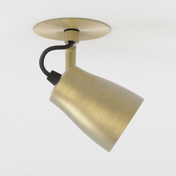Juno Recessed Single Spotlight in Matt Brushed Brass