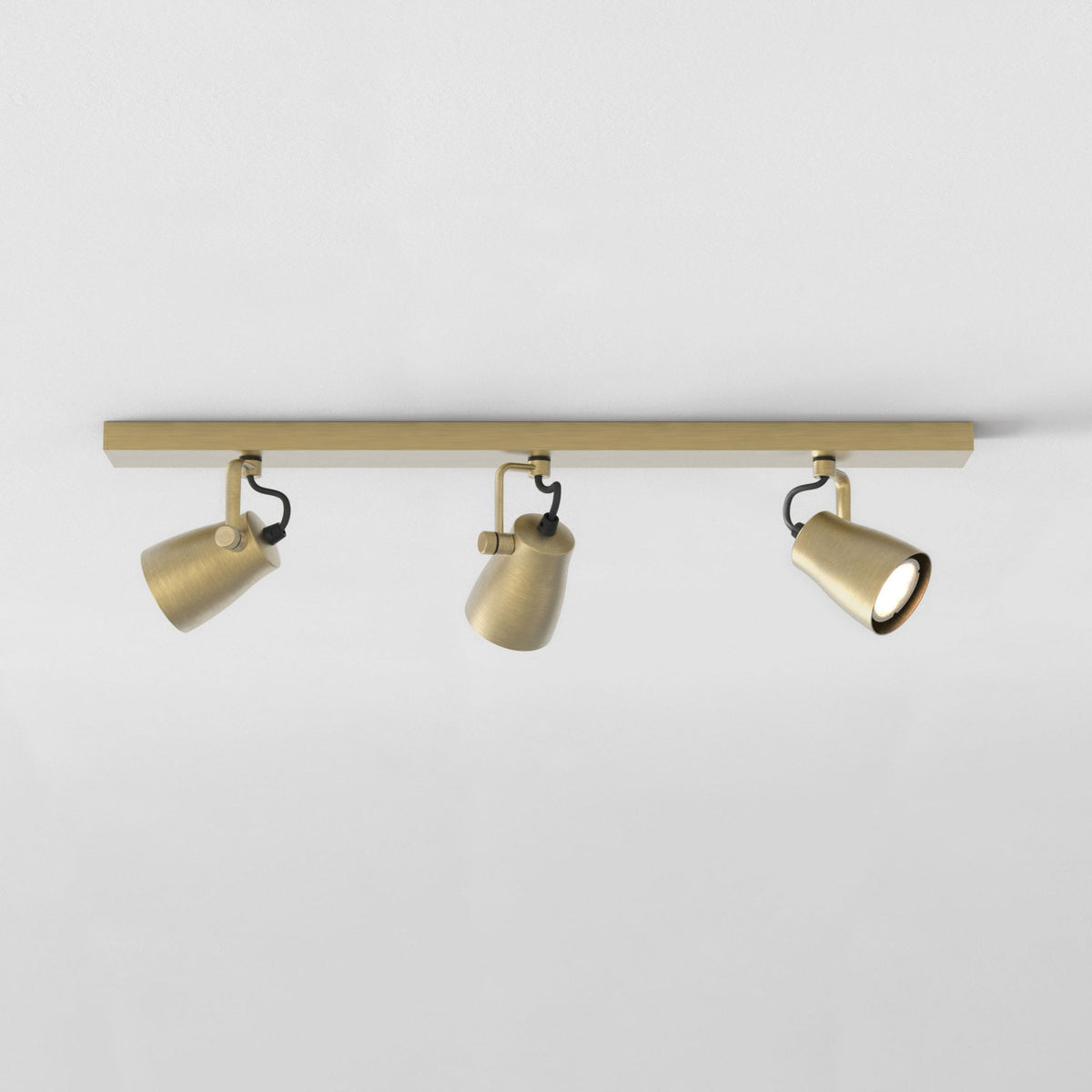Juno Triple Bar GU10 Adjustable Spotlight in Matt Brushed Brass