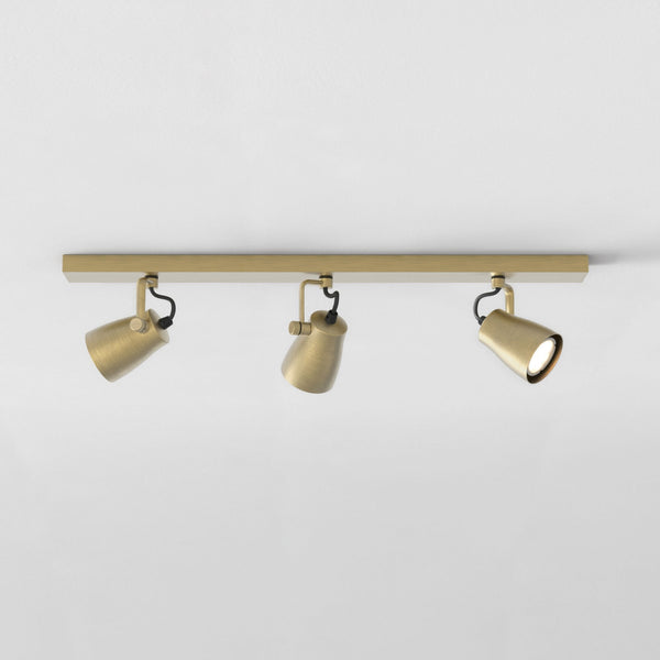 Juno Triple Bar GU10 Adjustable Spotlight in Matt Brushed Brass
