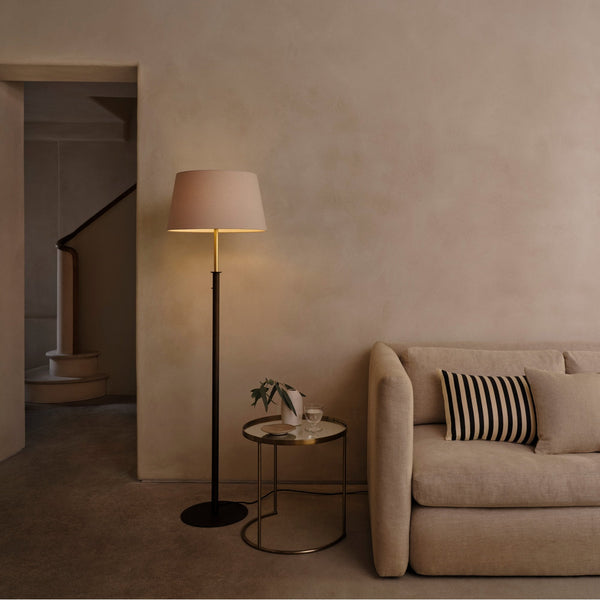 Club Floor Lamp In Bronze With Brass Detail