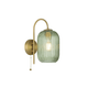 Idra Switched Wall Light In Aged Bronze With Green Ribbed Glass Shade