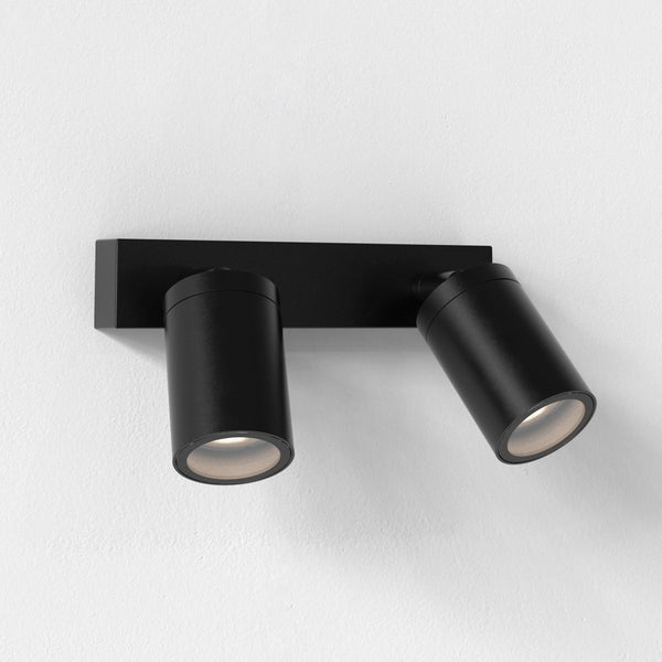 Dartmouth Twin Exterior Adjustable Spotlight In Textured Black