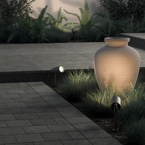 Dartmouth Exterior Adjustable Spike Spotlight In Textured Black