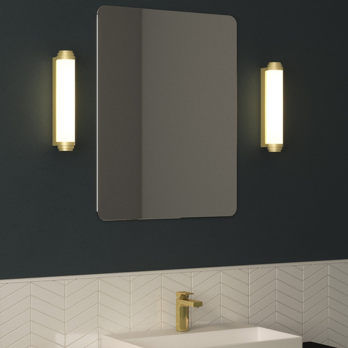 Burlington 400 IP44 Phase Dimmable Wall Light In Matt Gold