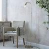 Martell Floor Light in Antique Brass & Clear Glass
