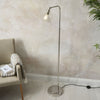Martell Floor Light in Bright Nickel & Clear Glass