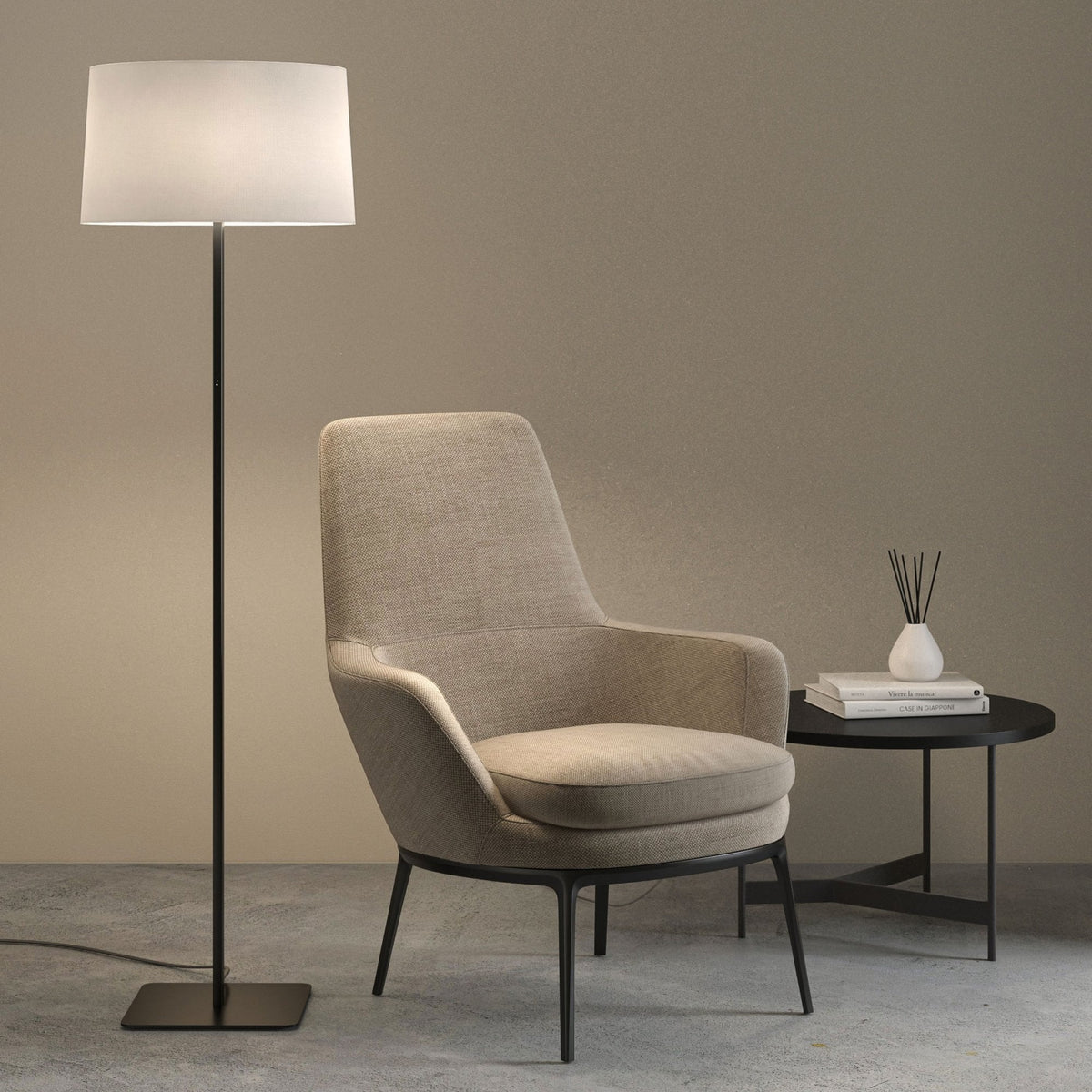 Beaumont Floor Lamp in Matt Black
