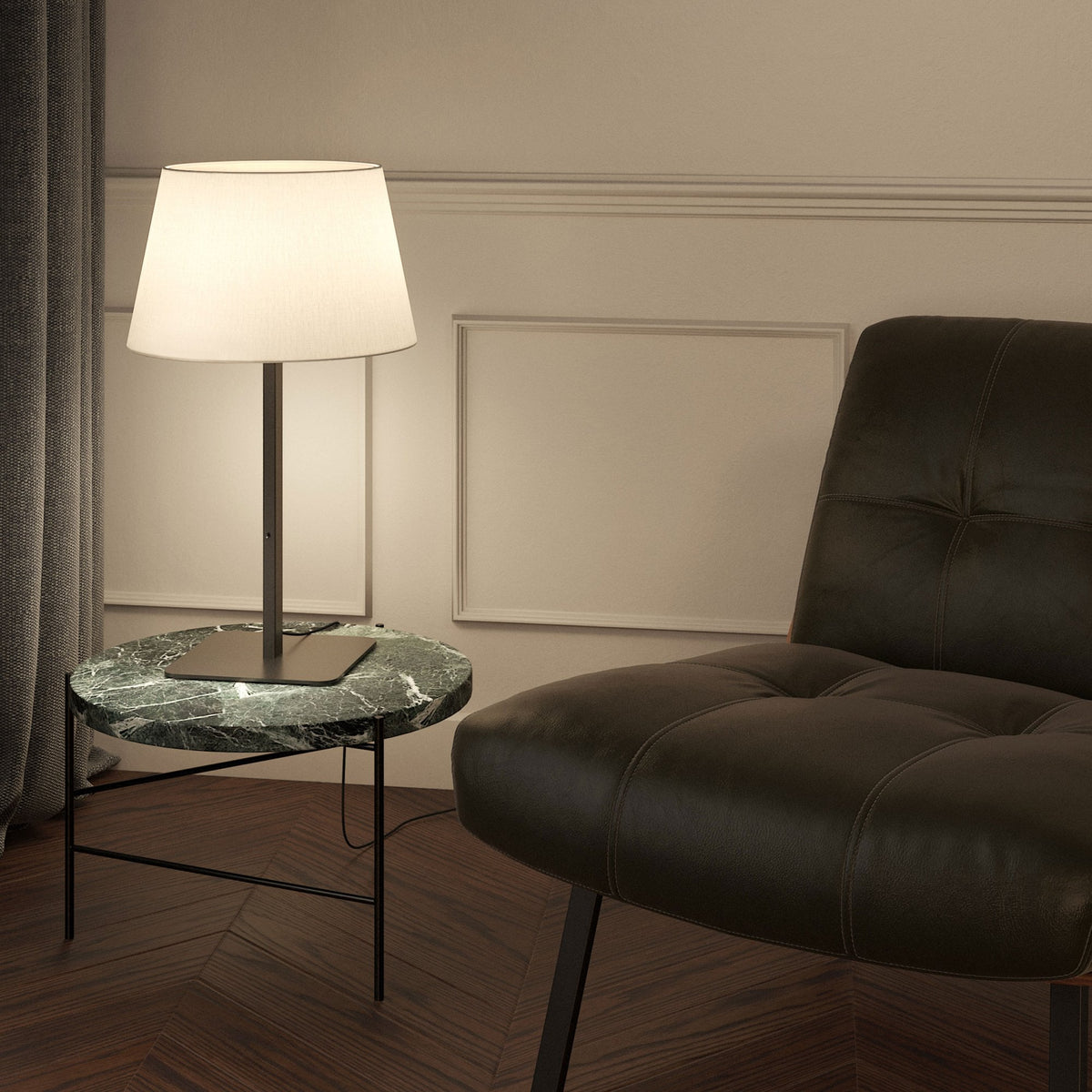 Beaumont Table Lamp in Matt Black