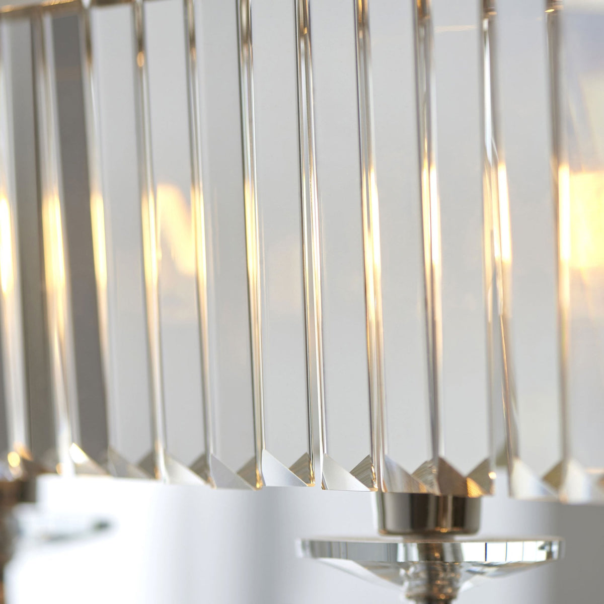 Yetminster 4 Light Linear Pendant in Nickel & Clear Cut Glass