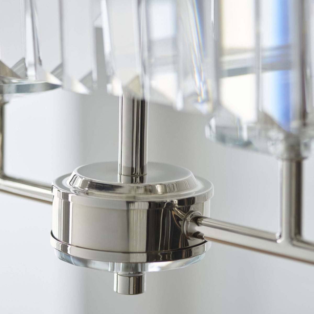 Yetminster 4 Light Linear Pendant in Nickel & Clear Cut Glass