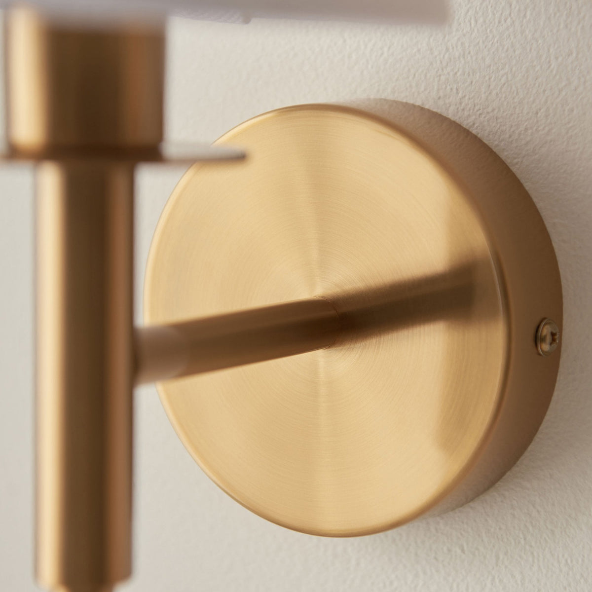 Warmwell Wall Light in Vintage Brass & White Shade