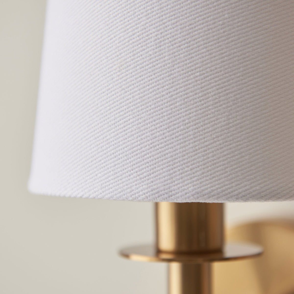 Warmwell Wall Light in Vintage Brass & White Shade