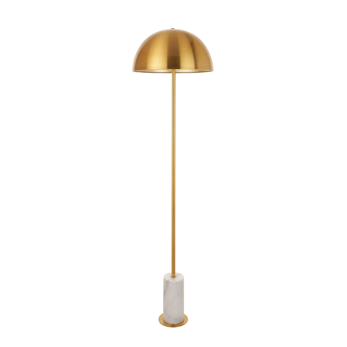 Hockerton Floor Lamp in Brushed Aged Brass & Solid White Marble Base