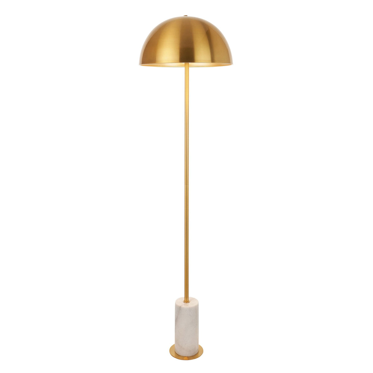 Hockerton Floor Lamp in Brushed Aged Brass & Solid White Marble Base