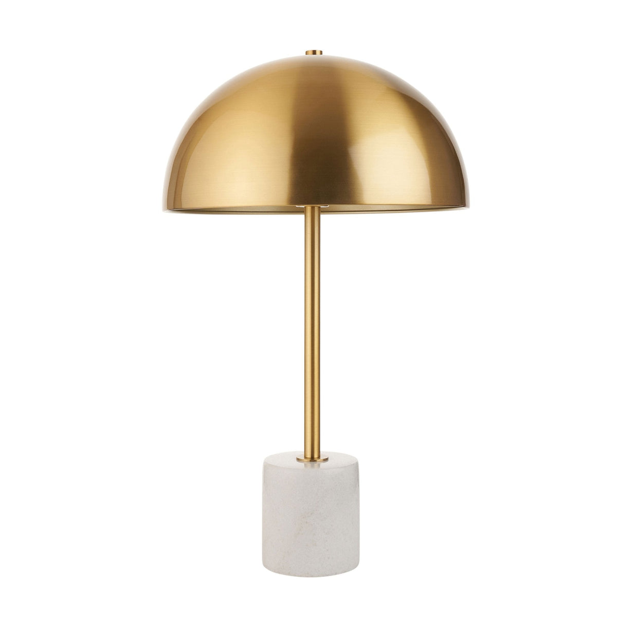 Hockerton Table Lamp in Brushed Aged Brass & Solid White Marble Base