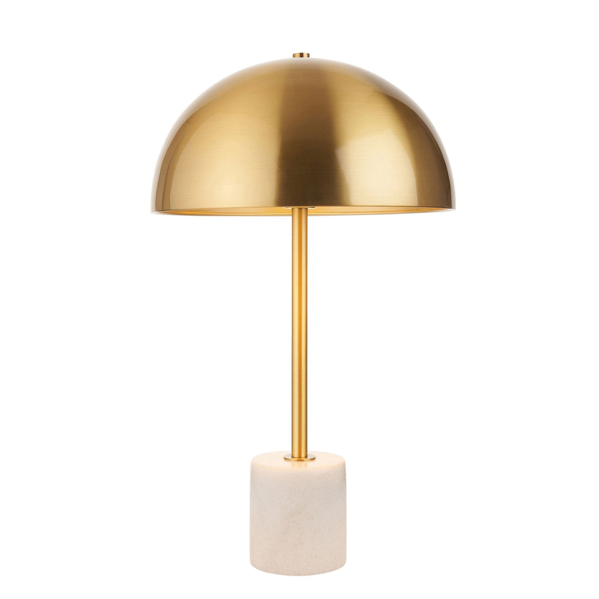 Hockerton Table Lamp in Brushed Aged Brass & Solid White Marble Base