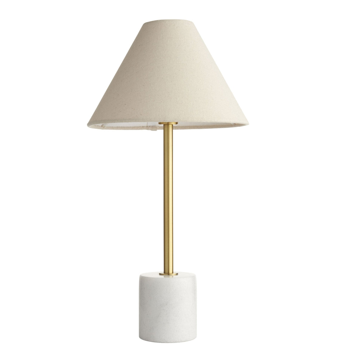 Maplebeck Table Lamp in Brushed Aged Brass & Solid White Marble Base