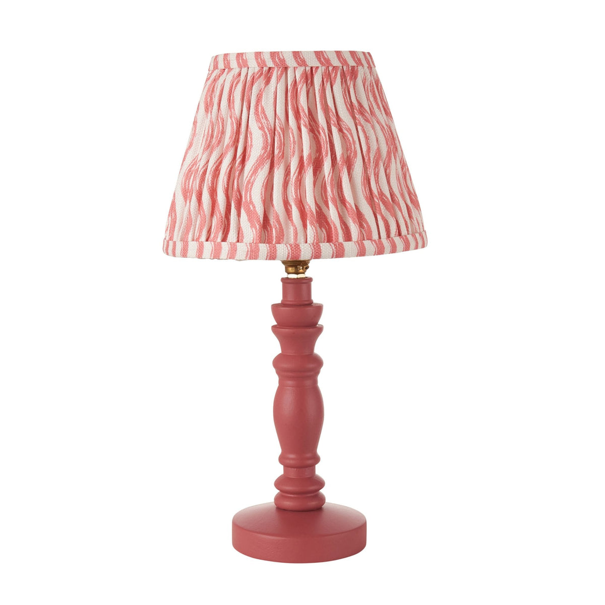 Bibury Table Lamp in Pink Clay with Ripple 20cm Coral Pink Shade