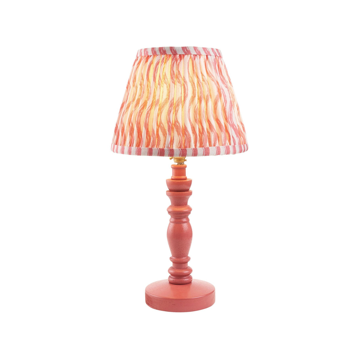 Bibury Table Lamp in Pink Clay with Ripple 20cm Coral Pink Shade