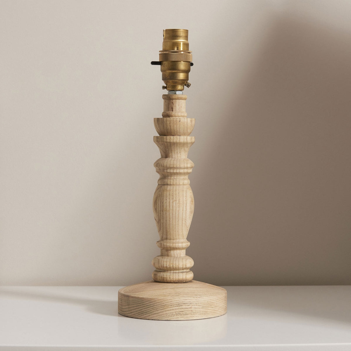 Bibury Table Lamp in Natural Ash with Leaf 20cm Herb Garden Green Shade