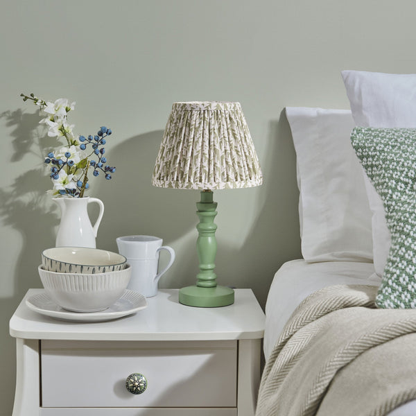 Bibury Table Lamp in Cotswold Green with Leaf 20cm Herb Garden Green Shade