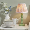 Bibury Table Lamp in Cotswold Green with Leaf 20cm Peachy Keen Shade