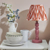 Bibury Table Lamp in Pink Clay with Zigzag 20cm Apricot Orange Shade